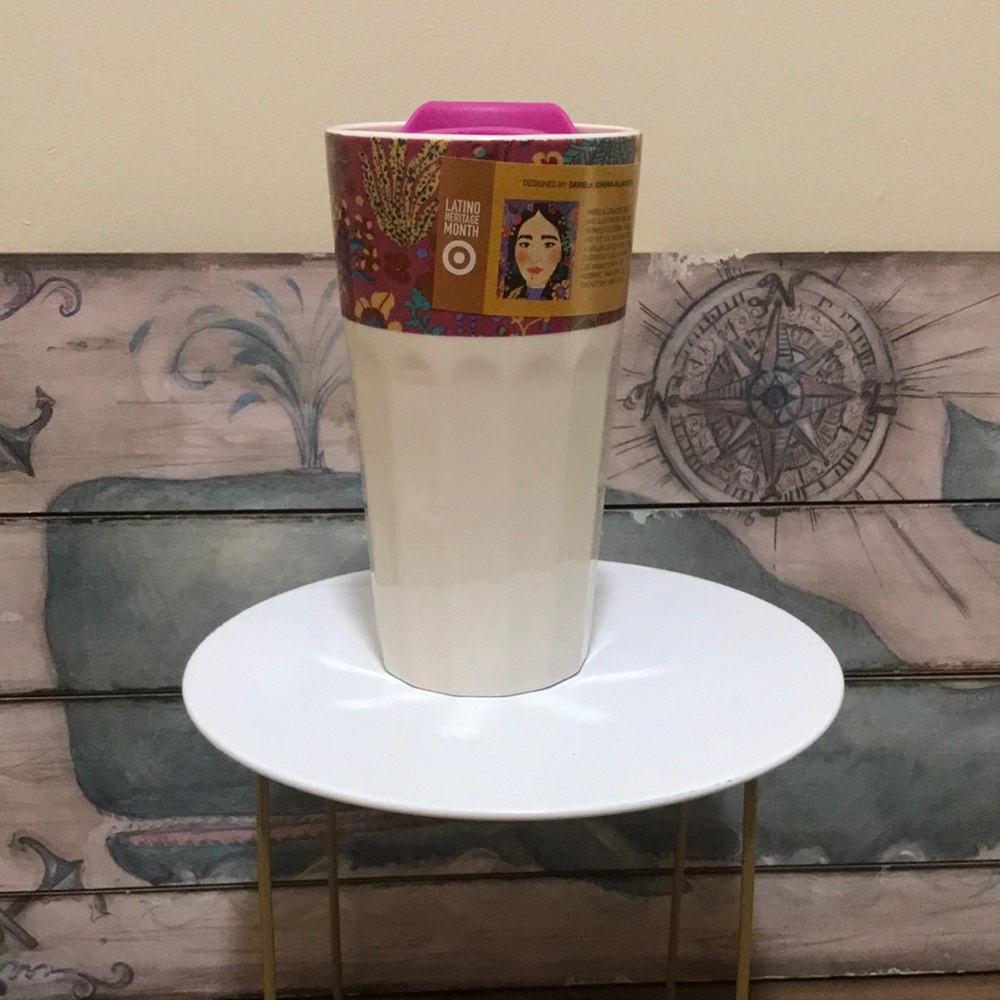 Target Colorful Travel Mug with Pink Lid